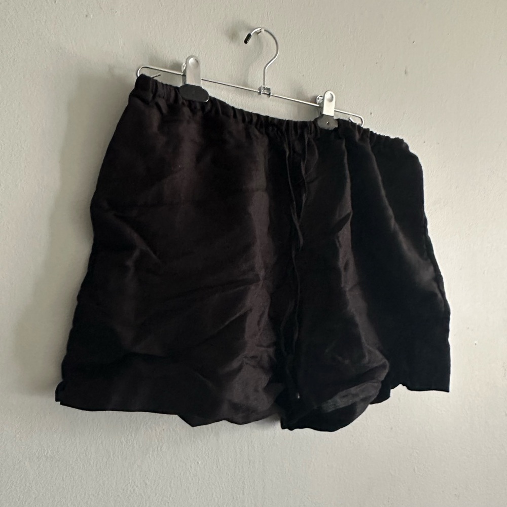 Women's H&M Black linen blend Shorts pull on size M - Picture 4 of 10